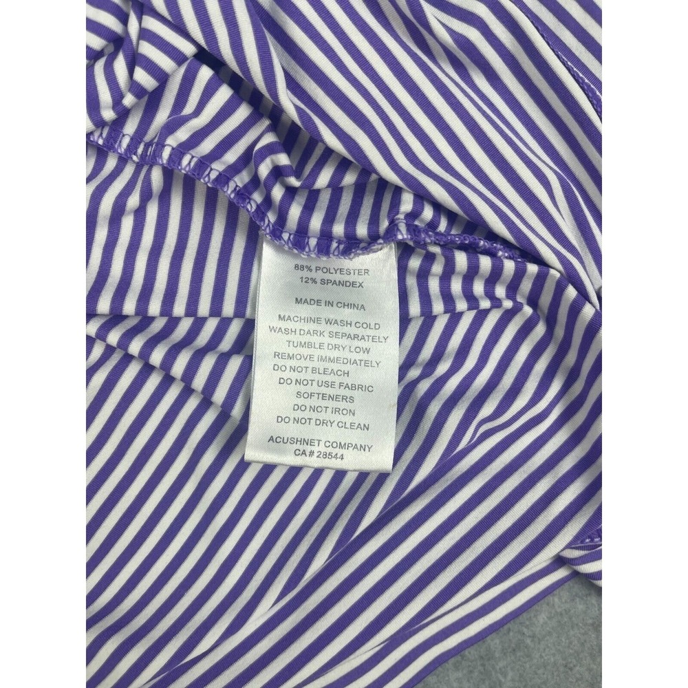 FJ FootJoy Golf Polo Shirt Men's Size XXL Purple Striped Heritage Shores READ - Picture 5 of 8